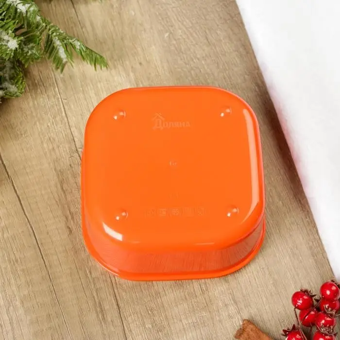 Ланч-бокс новогодний Сима-ленд «Счастья в дом», 700 мл, оранжевый