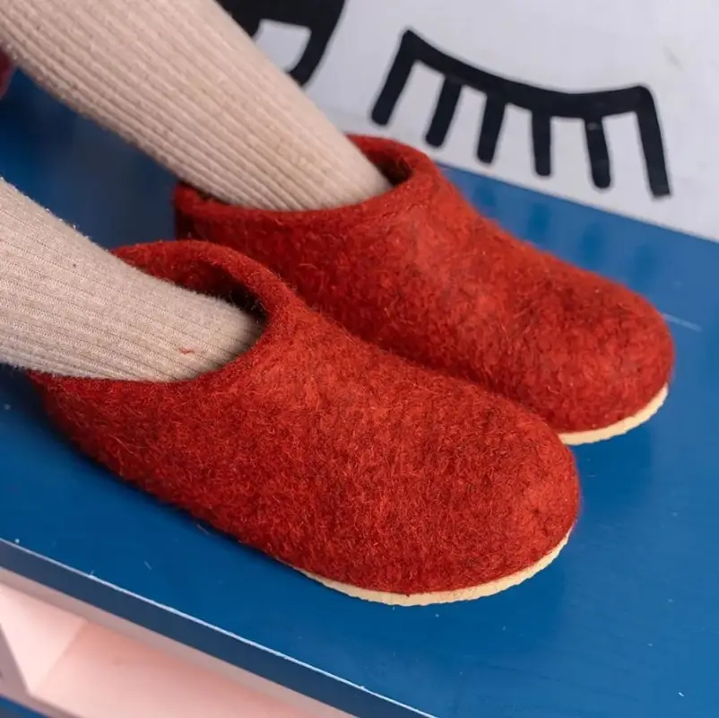 Домашние валенки Cant, красно-коричневые (терракот), размер 35