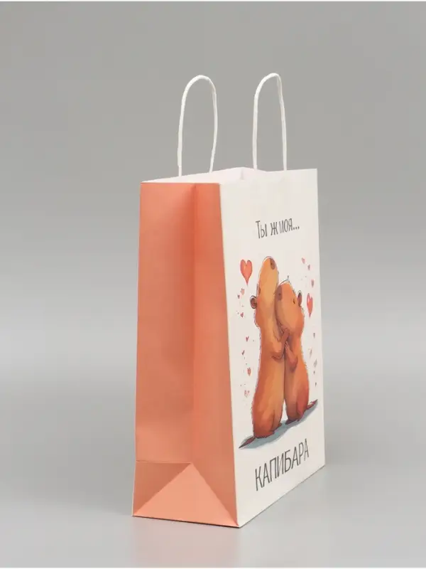 Пакет подарочный бумажный, &laquo;Моя Капибара&raquo;, 32&times;26&times;11 см