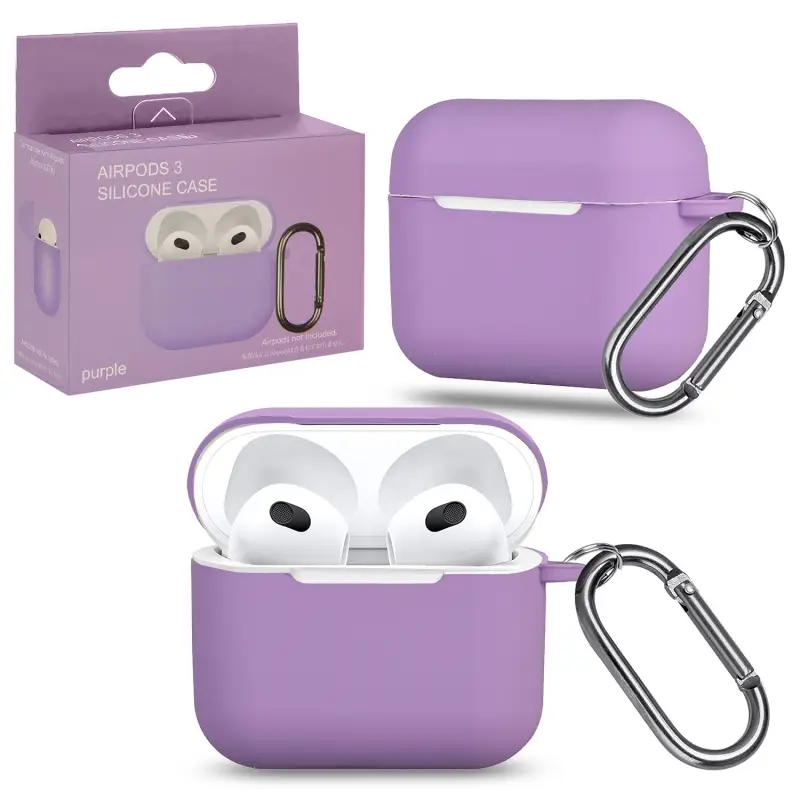 Чехол для AirPods 3 с карабином №7 Purple