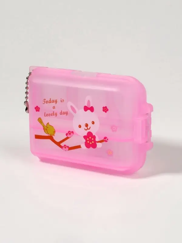 Таблетница с цепочкой, 9.5&times;6.5&times;3 см, 7 секций, МИКС