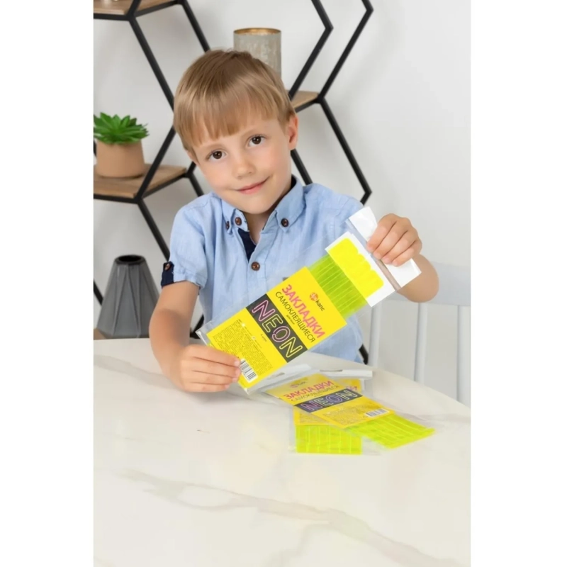 Закладки самоклеящиеся для книг,прямые,наб.6 шт,350мкм,желтый neon,2921-912