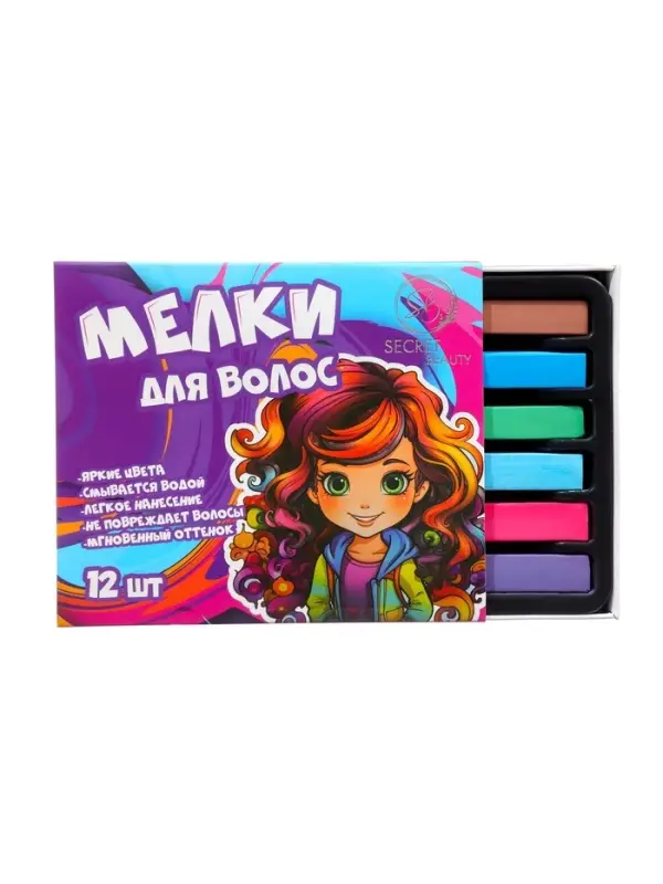 Мелки для волос, 12 шт.
