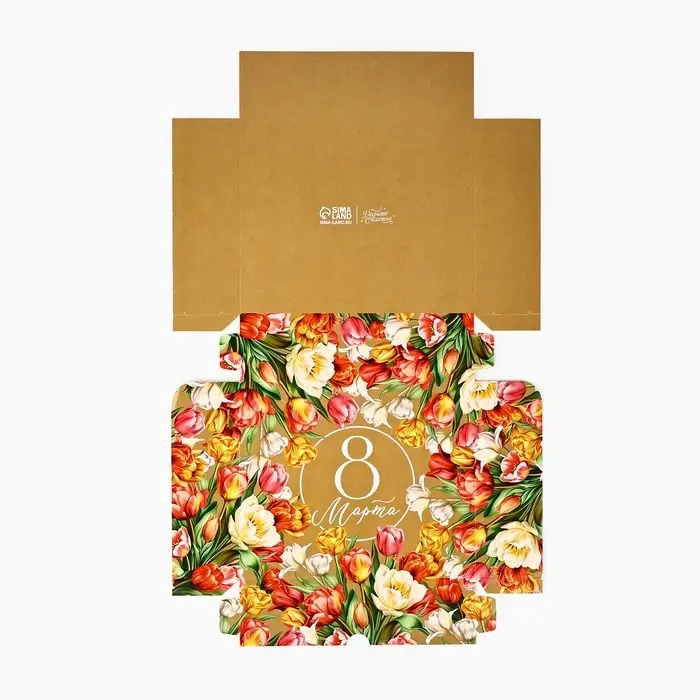 Коробка для кондитерских изделий «8 марта», 17 х 20 х 6 см Коробка для кондитерских изделий «8 марта», 17 х 20 х 6 см