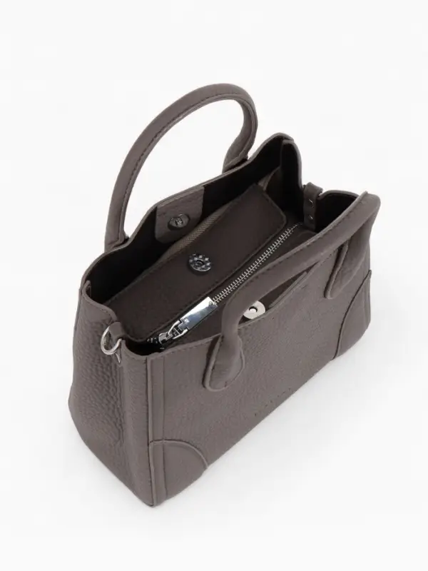 Сумка женская тоут TEXTURA на молнии, 25&times;7&times;21 см, однотонная, серая