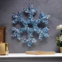 Светодиодная фигура из мишуры &laquo;Снежинка голубая&raquo; 32&times;2 см, 20 LED, батарейки AG10&times;3 (в комплекте), свечение тёплое белое