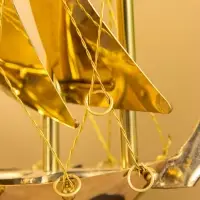 Корабль сувенирный 14х6х21 см,  латунь