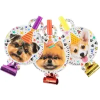 Карнавальные язычки гудки "Собачки" 11 см, 6 шт. в упак.