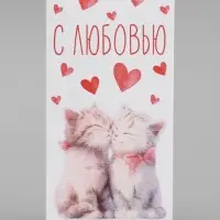 Конверт для денег &laquo;С любовью&raquo;, акварельный картон, 16.5&times;8 см