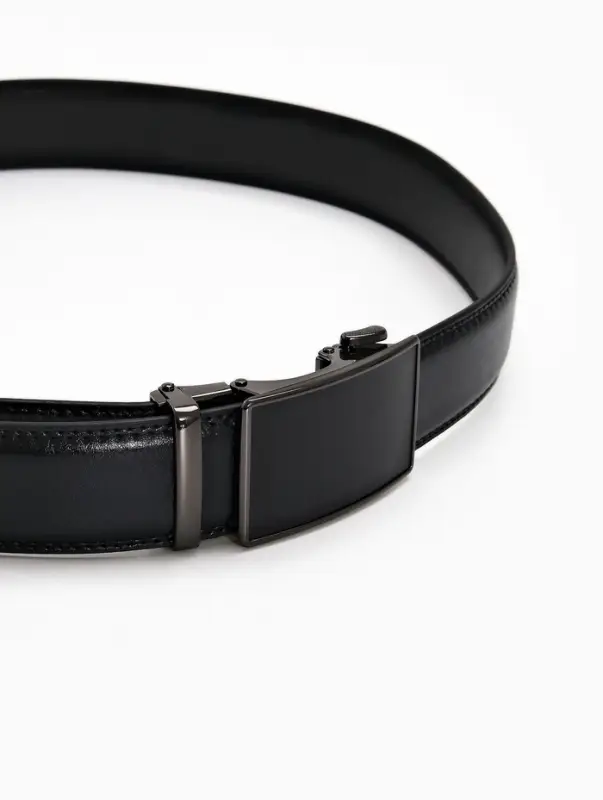 Ремень мужской, ширина 3.7 см, пряжка автомат, чёрный