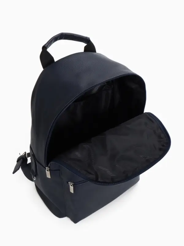 Рюкзак городской TEXTURA на молнии с карманом, размер 30&times;17&times;42 см, тёмно-синий