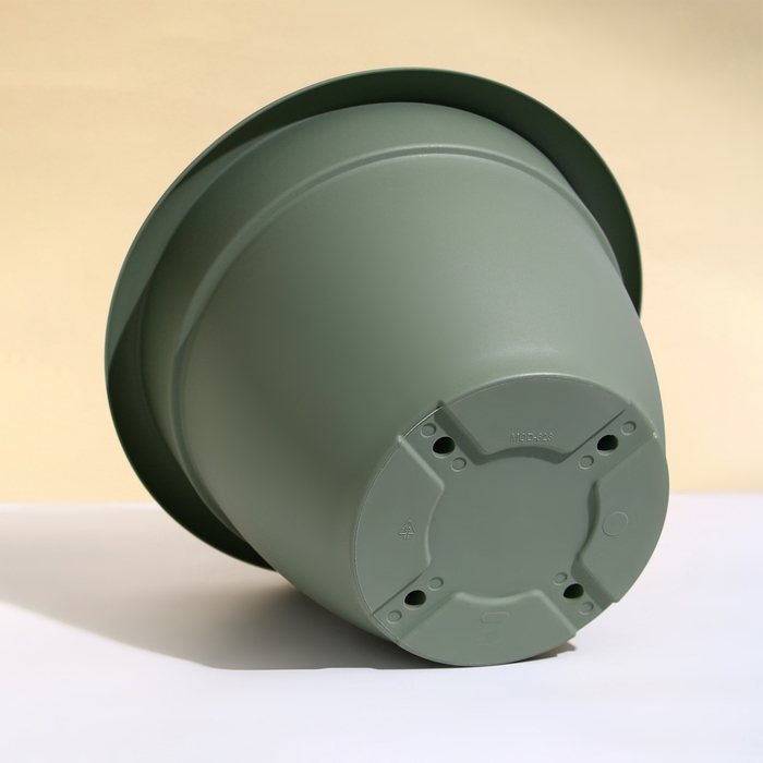 Горшок для цветов, d = 35 см, 12 л, пластик, зелёный шалфей Горшок для цветов, d = 35 см, 12 л, пластик, зелёный шалфей