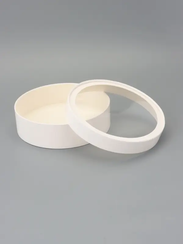 Коробка подарочная круглая с окном, завальцованная, белая, 20×6 см Коробка подарочная круглая с окном, завальцованная, белая, 20×6 см