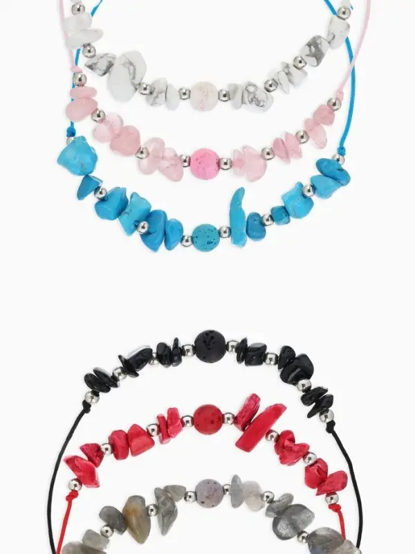 Браслет под натуральный камень &laquo;Крошка&raquo; с бусиной №8, цвет МИКС