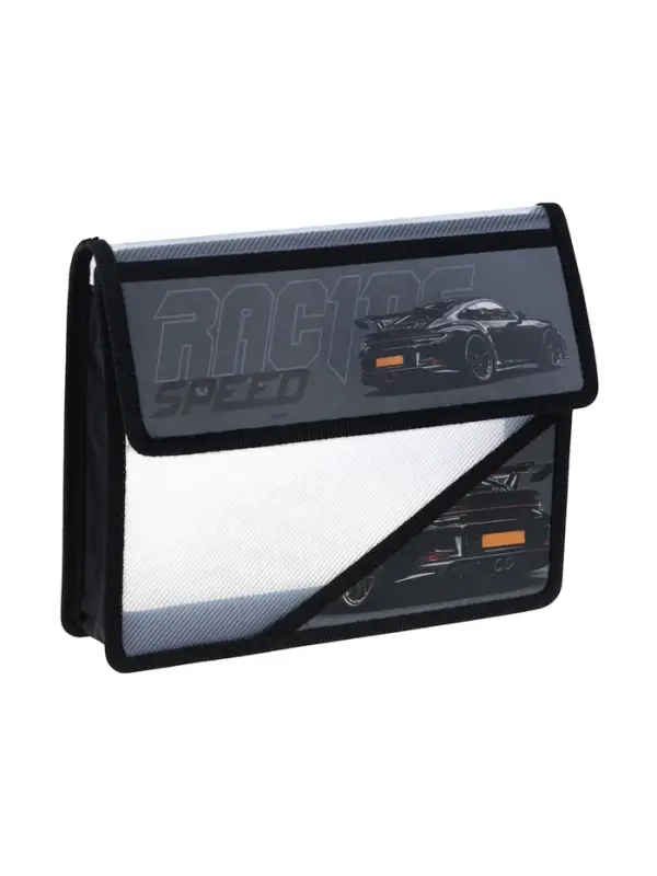 Папка д/тетрадей А5 клапан на липучке пластик "Черная тачка", 1 отделение 230*190*50