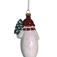 Ёлочная игрушка &laquo;Сияние праздника. Снеговик с ёлкой&raquo;, 11.5&times;7.5 см, белая