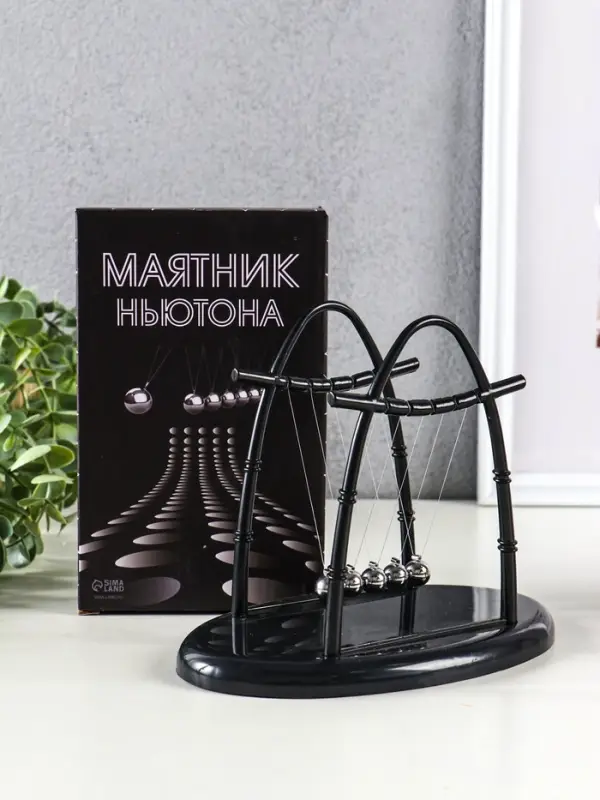 Маятник настольный антистресс &laquo;Шары Ньютона. Колыбель техно&raquo;, бамбук чёрный, 14&times;18&times;11 см