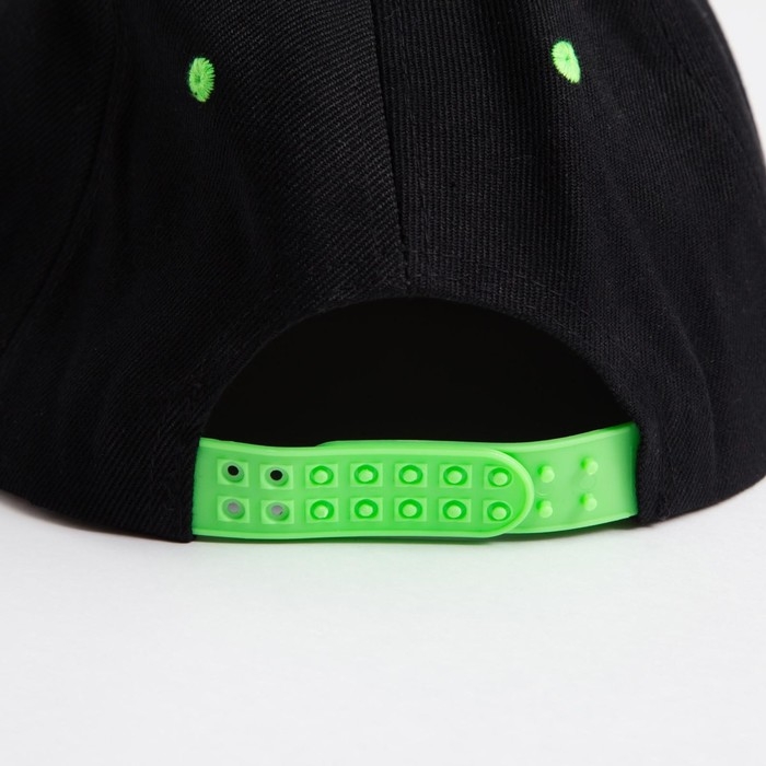 Бейсболка с прямым козырьком для мальчика MINAKU, размер 54, цвет чёрный/зеленый Бейсболка с прямым козырьком для мальчика MINAKU, размер 54, цвет чёрный/зеленый