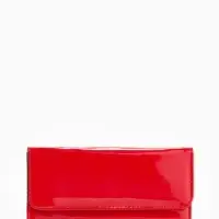 Кошелёк женский на магните, 19.5&times;2.5&times;9 см, лаковый, красный