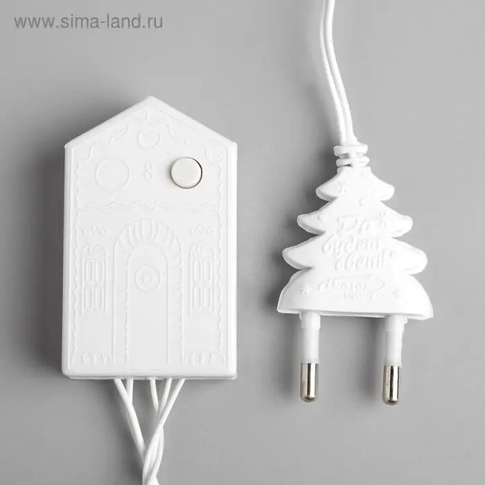 Гирлянда &laquo;Нить&raquo; 5 м, IP20, белая нить, 50 LED, 8 режимов, 220 В, свечение белое