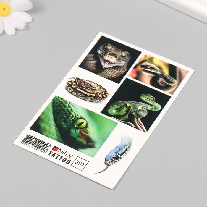 Новогодня татуировка на тело Новогодня татуировка на тело "Змеи" 10х15 см