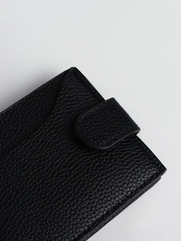 Портмоне мужское на кнопке, отдел для карт, монет, чёрное
