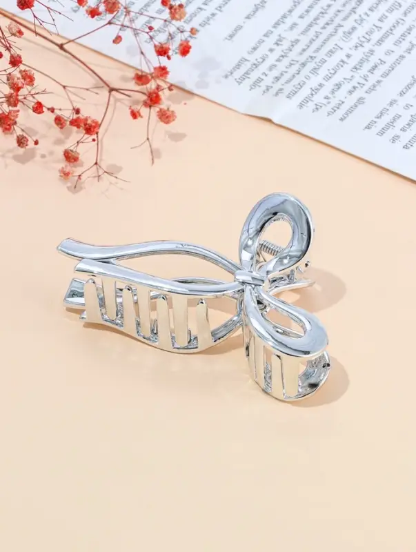 Крабик для волос &laquo;Хилман&raquo;, бант, 11 см, серебро