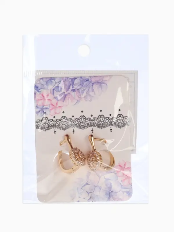 Серьги со стразами &laquo;Магма&raquo;, диск, белые в золоте