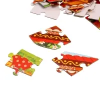 Фигурный пазл в металлической копилке с замочком "Теремок", 40 деталей