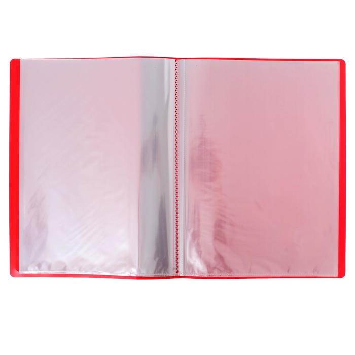 Папка с 60 вкладышами А4, 500 мкм, Calligrata, карман на корешке, красная Папка с 60 вкладышами А4, 500 мкм, Calligrata, карман на корешке, красная