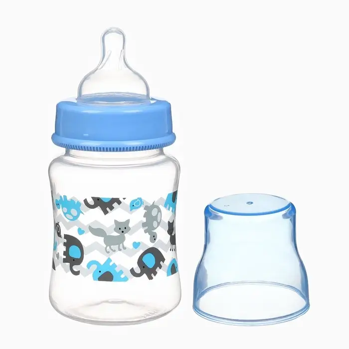 Бутылочка для кормления M&B, широкое горло, &Oslash;50 мм, от 0 мес.,180 мл., голубой