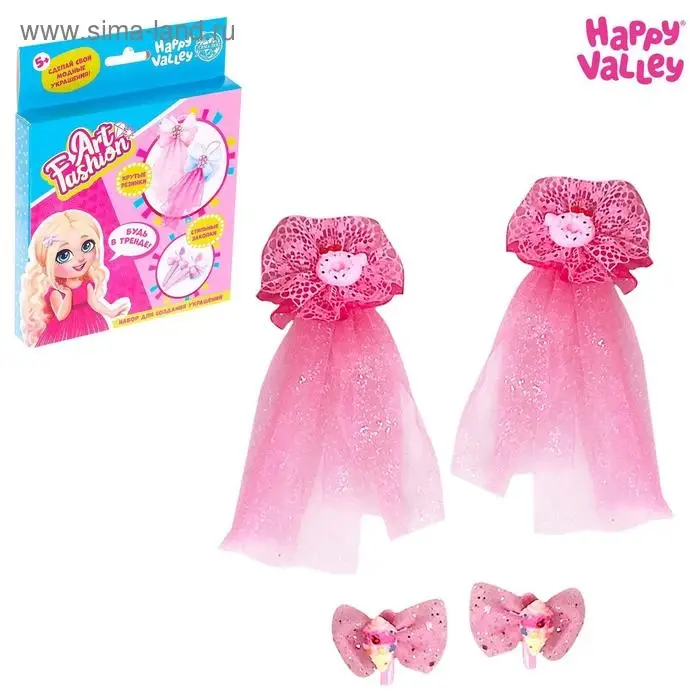 Набор для создания украшений Art Fashion: резинки и заколки для волос с фатином Набор для создания украшений Art Fashion: резинки и заколки для волос с фатином