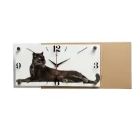Часы настенные, интерьерные &laquo;Пантера&raquo;, бесшумные, 20&times;40 см, белые