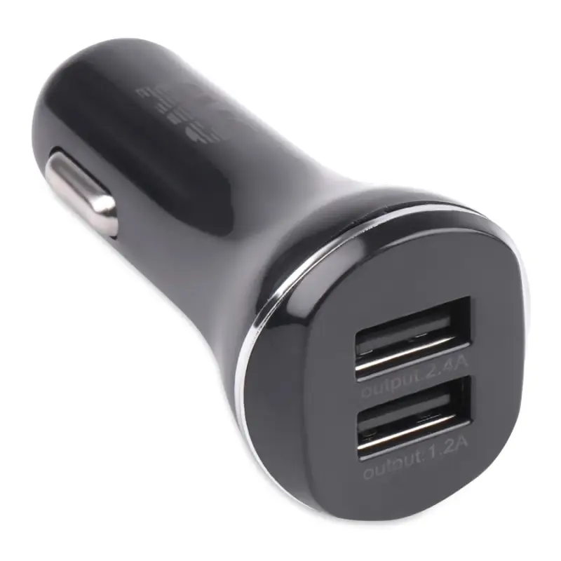 USB автомобильное зарядное устройство AVS 2 порта UC-322 (2,4А, черный) (Black Edition)