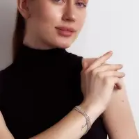 Браслет со стразами &laquo;Лёд&raquo; элегантность, 3 ряда, белый в серебре, L=18 см