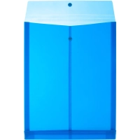 Папка-конверт на кнопке вертик с расшир Attache, А4, синий 180мкм 5шт/уп