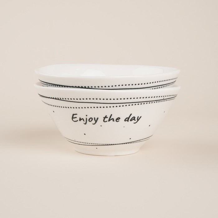 Набор салатников фарфоровых SL Home «Милый дом», 250 мл, d=12 см, цвет белый