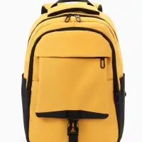 Рюкзак школьный, 2 отделения, 4 кармана, водонепроницаемое дно, 27&times;13&times;38.5 см, жёлтый