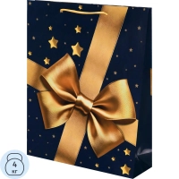 Пакет подарочный с глянц.лам.26,4х32,7x8см L Праздничный бант 128г ППК-7812