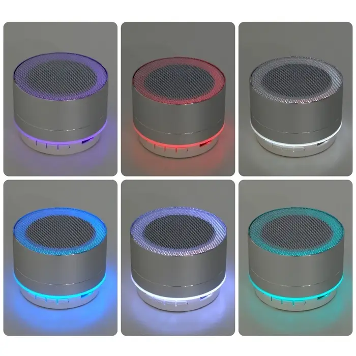 Портативная колонка Luazon LAB-05, 3 Вт, 520 мАч, Bluetooth, USB, microSD, microUSB, серебристый