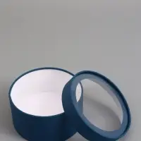 Подарочная коробка, морской, завальцованная с окном, 18 х 10 см