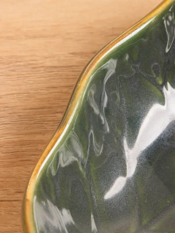 Салатник «Листик», 25×16×5 см, керамика, зелёный