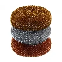 Набор губок для мытья посуды тм VETTA, "Бублик", 3 шт, 30 гр, металл, полиэтилентерефталат