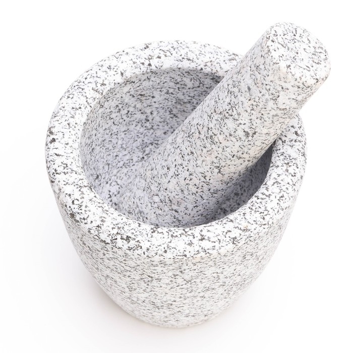 Ступка с пестиком из камня большая, 400 мл, серая, в коробке Ступка с пестиком из камня большая, 400 мл, серая, в коробке