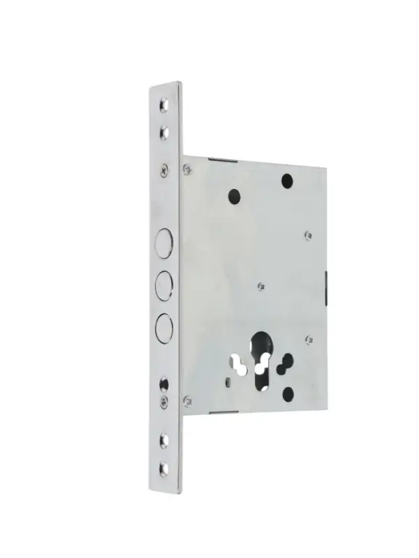 Корпус замка LOCKLAND для металлических дверей, без цилиндрового механизма, хром