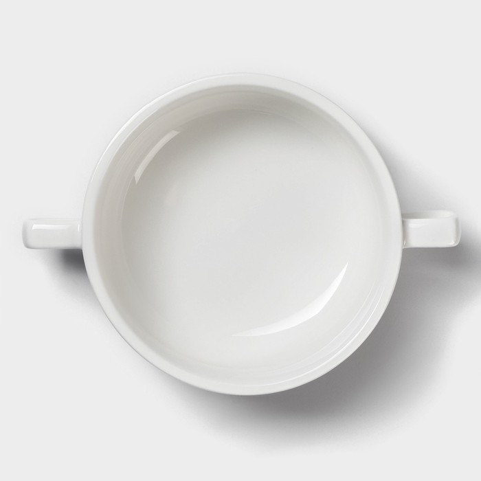 Бульонница фарфоровая Magistro «Бланш», 2 предмета: бульонница 450 мл, блюдце d=18 см, цвет белый Бульонница фарфоровая Magistro «Бланш», 2 предмета: бульонница 450 мл, блюдце d=18 см, цвет белый