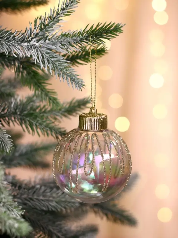 Ёлочные игрушки &laquo;Фейерверк&raquo;, шары новогодние, d=8 см, набор 2 шт., золотистый