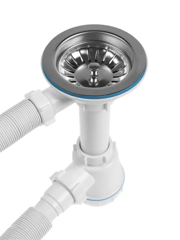 Сифон для мойки ZEIN, 3 1/2&rsquo;&rsquo;*40мм, прямоугольный перелив, с гофротрубой 40/50 мм