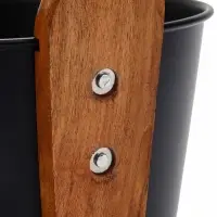 Ушат для бани и сауны, 4 л, сталь, с деревянной ручкой, чёрный