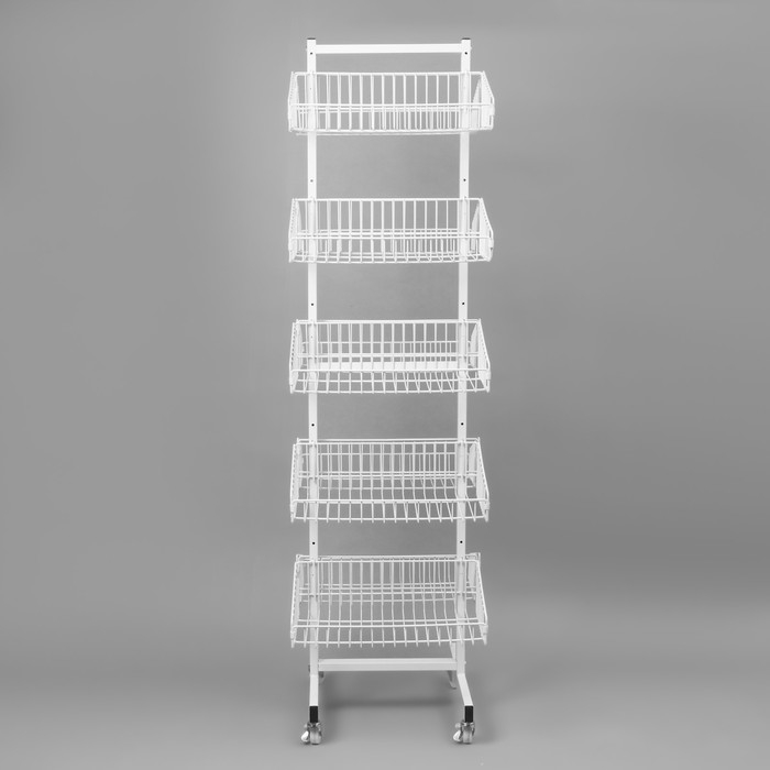 Накопитель разборный на колесах, двухсторонняя, 10 корзин, 45×55×165 см, цвет белый Накопитель разборный на колесах, двухсторонняя, 10 корзин, 45×55×165 см, цвет белый